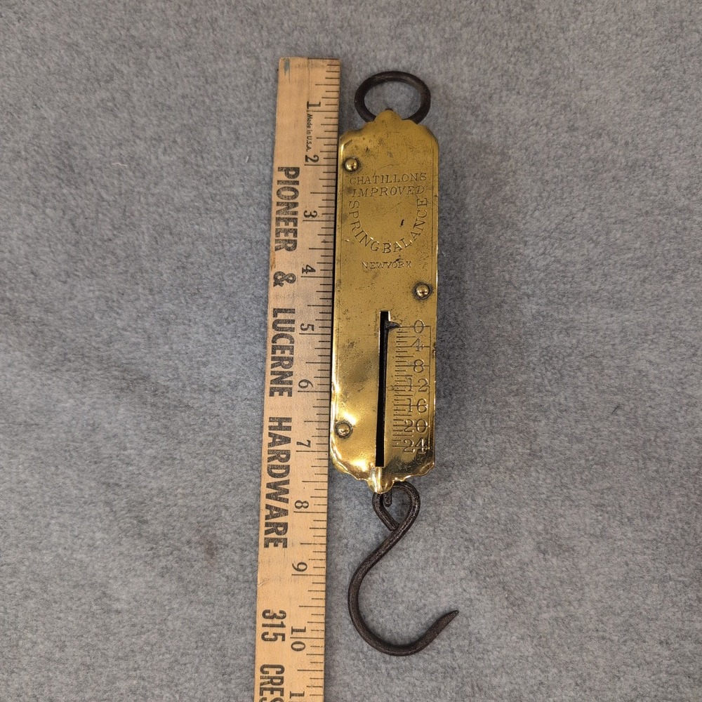 Antique Chatillons Improved Spring Balance Scale New York 24 lb VTG 10.5"‎ - Picture 6 of 7